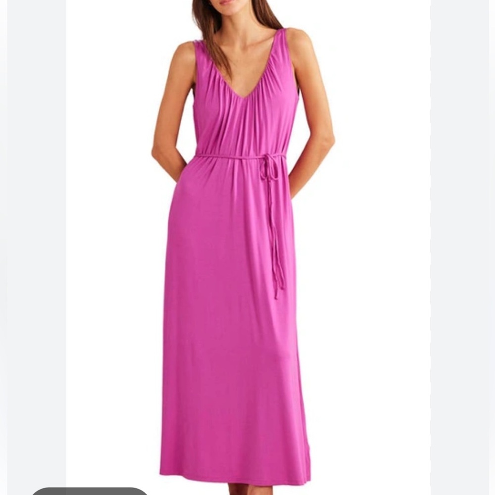 Boden NWT V-Neck Jersey Maxi Dress Rose Violet US Size 12
